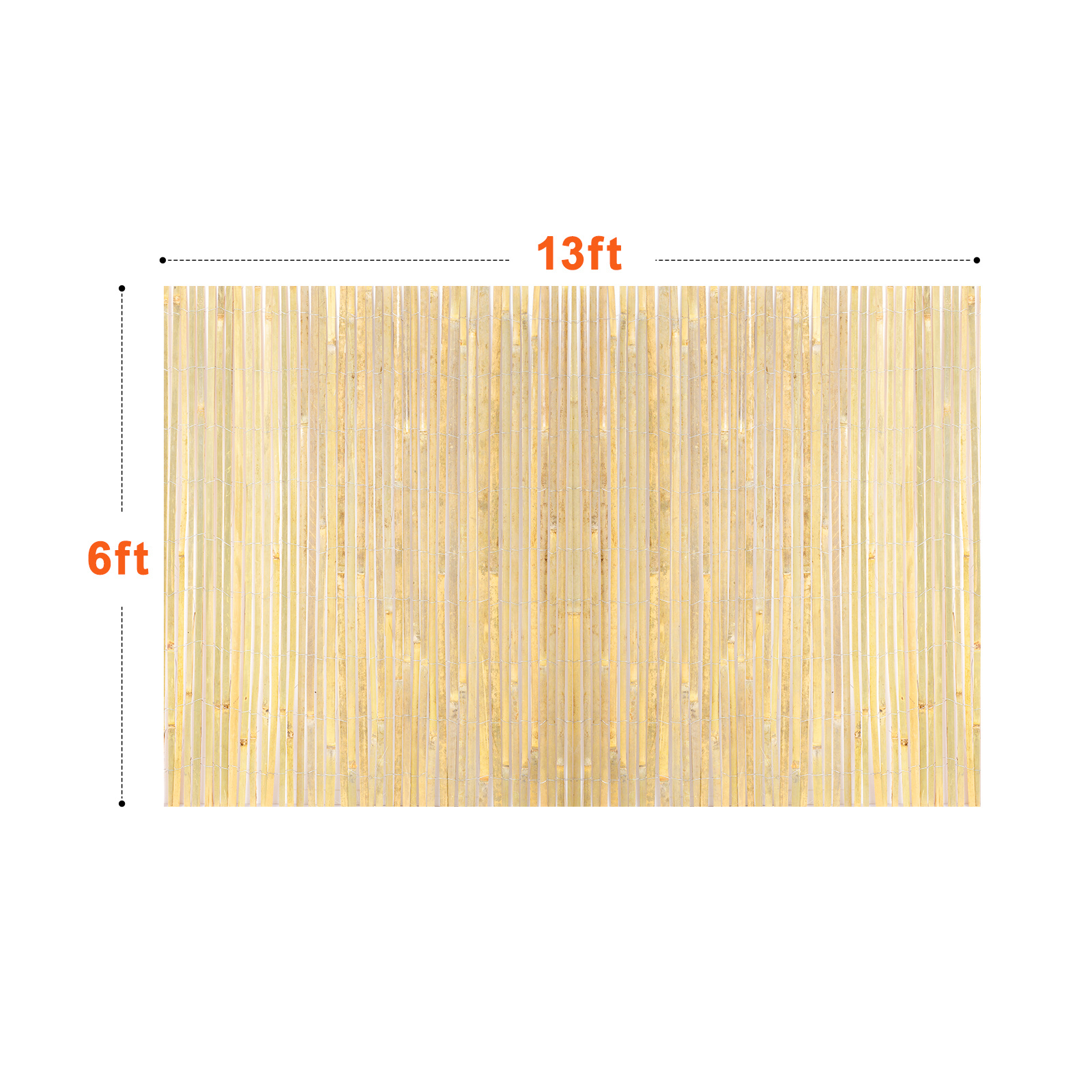 VEVOR Natural Bamboo Slat Screening Privacy Bamboo Slat Fence 6 ft H x 13/16 ft L
