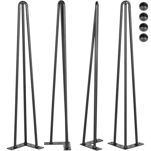 hairpin table legs 16 20 22 40 black set of 4 desk legs 880lbs load capacity each 220lbs hairpin desk legs 3 rods for bench desk dining end table chairs carbon steel diy heavy duty furniture legs