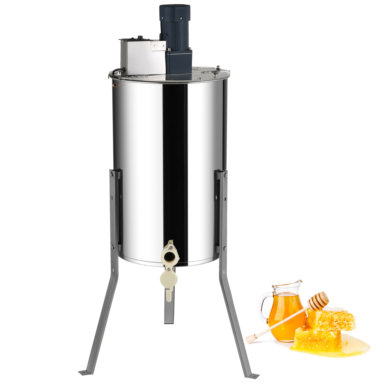   15 18 5   extractor 2 4 4 8 frames honey spinner extractor stainless steel beekeeping extraction   centrifuge equipment with height adjustable stand honeycomb drum spinner with lid