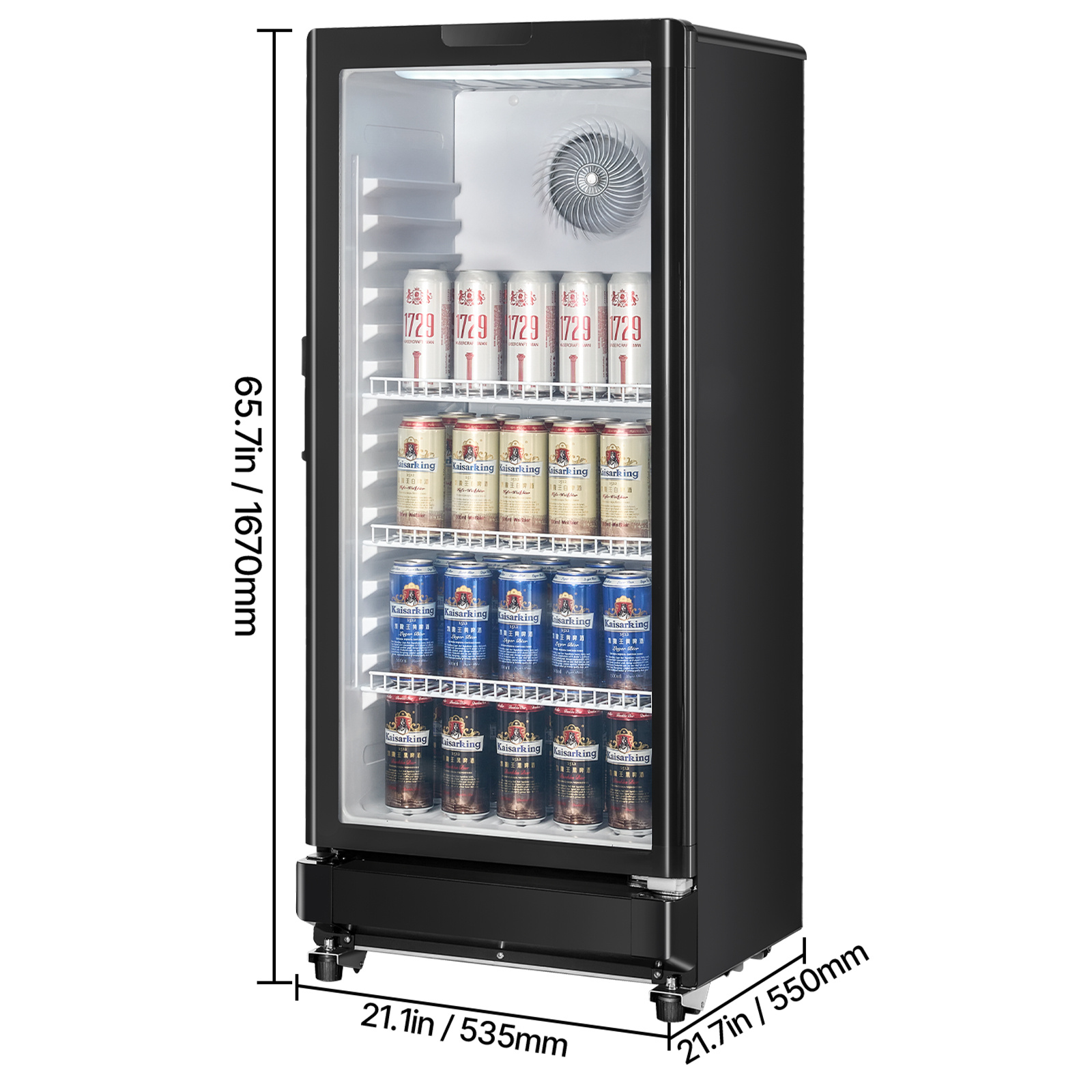 commercial   refrigerator 5 7 8   47 cu ft glass door beverage fridge Product details 3