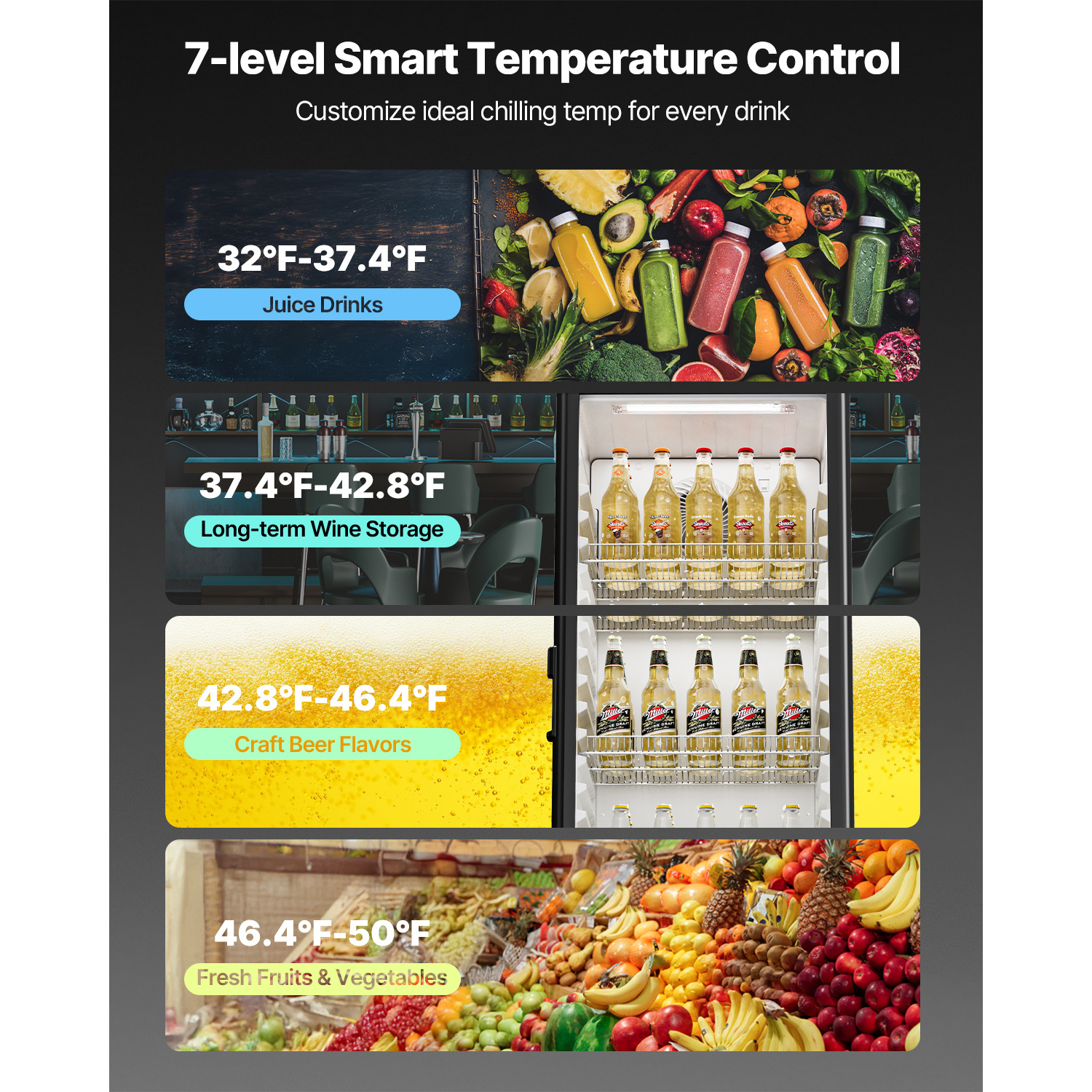 commercial   refrigerator 5 7 8   47 cu ft glass door beverage fridge Product details 4