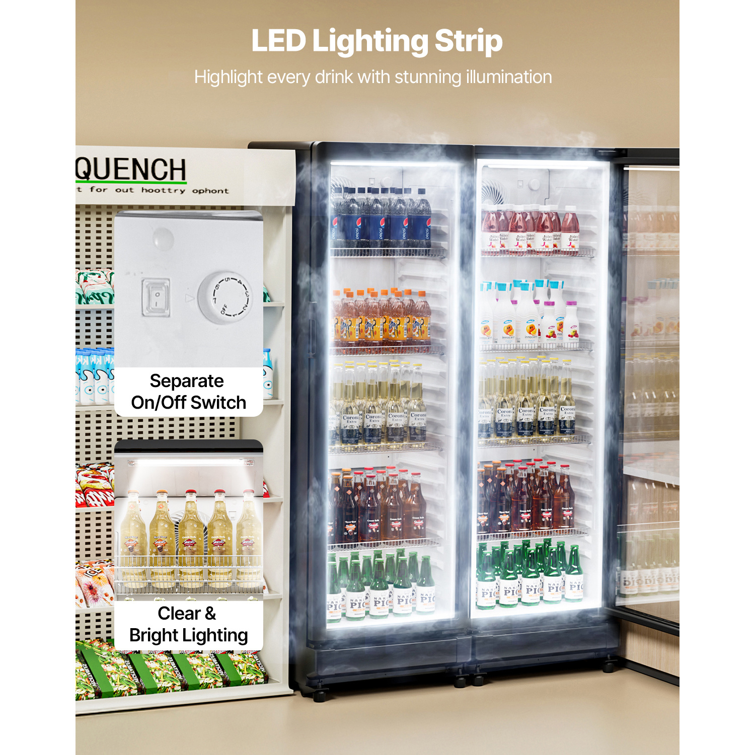 commercial   refrigerator 5 7 8   47 cu ft glass door beverage fridge Product details 12