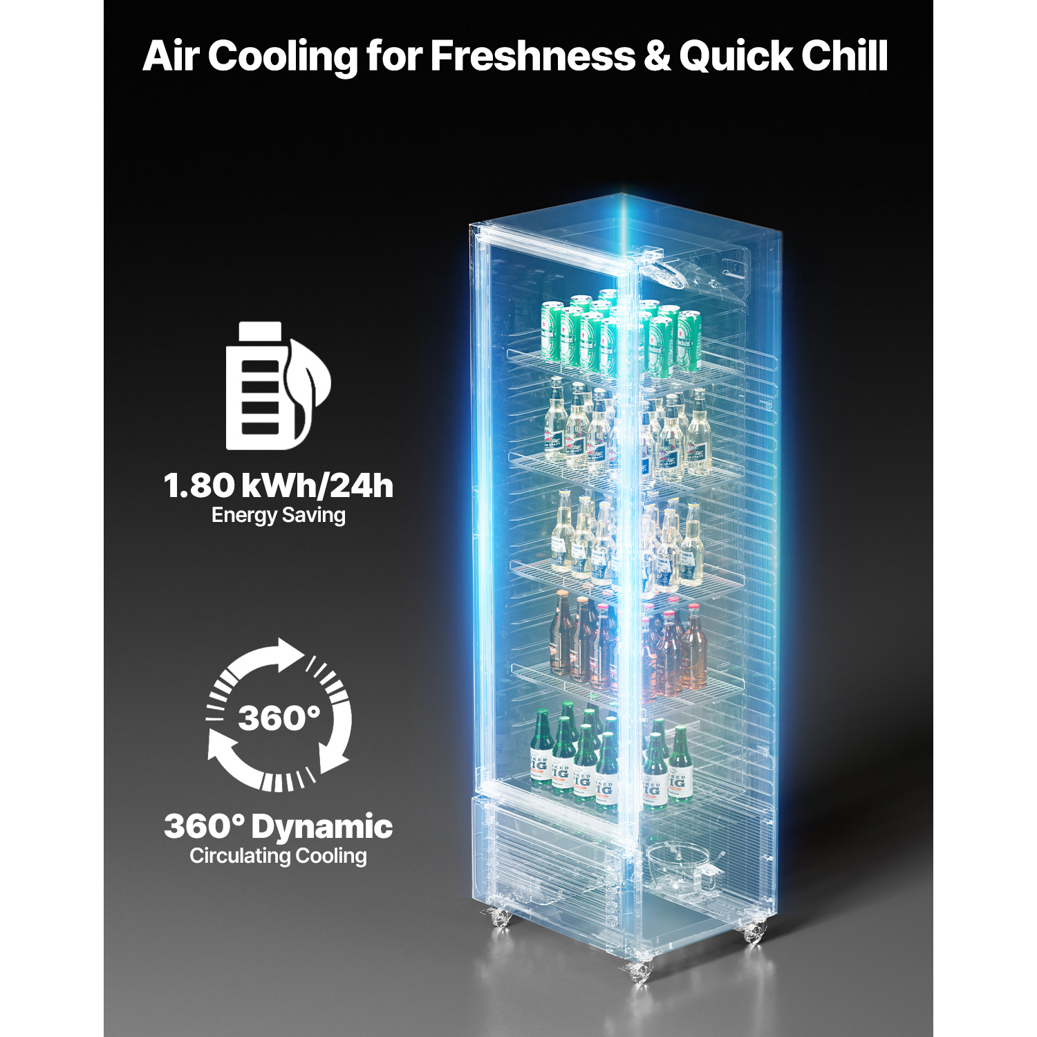 commercial   refrigerator 5 7 8   47 cu ft glass door beverage fridge Product details 16