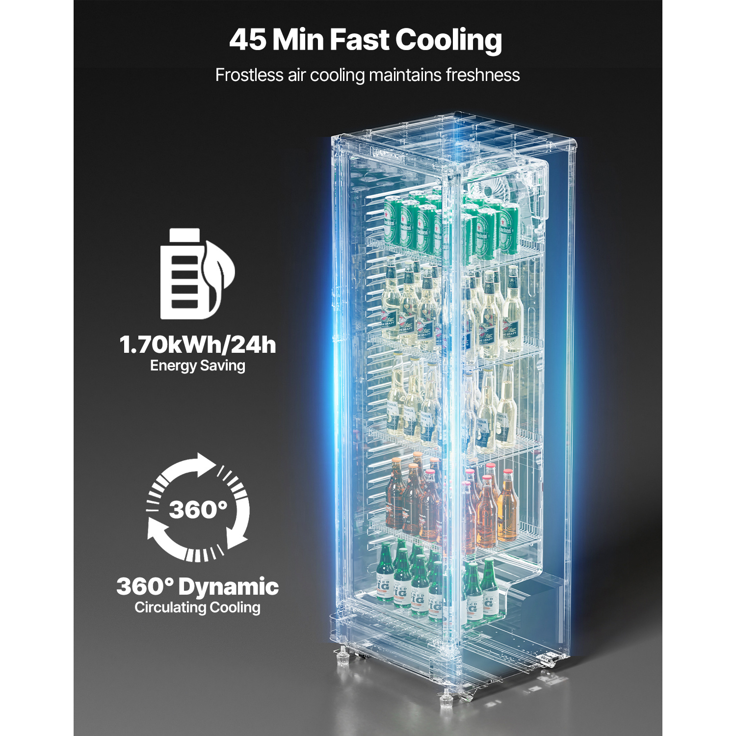 commercial   refrigerator 5 7 8   47 cu ft glass door beverage fridge Product details 10