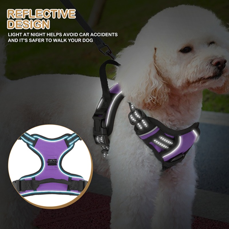 reflective dog harness vest harness handle - Size : XL - Items : Red Product Image