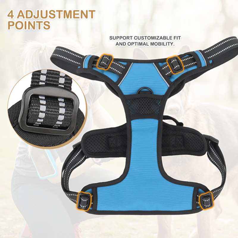 reflective dog harness vest harness handle - Size : XL - Items : Red Product Image