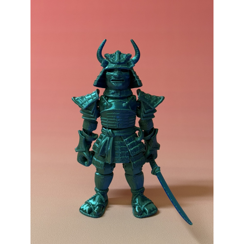 3d Printed Action Figure -articulated Model With Swords, Japanese Desk Decor And Collectible Figurine
