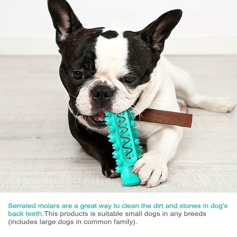 TEMU Dog Chew Toy Toothbrush Stick, Teeth Cleaning For Small To Large Breeds, Soft Textured Rubber For Aggressive Chewers, Squeaky Sound For Playtime, Promotes And