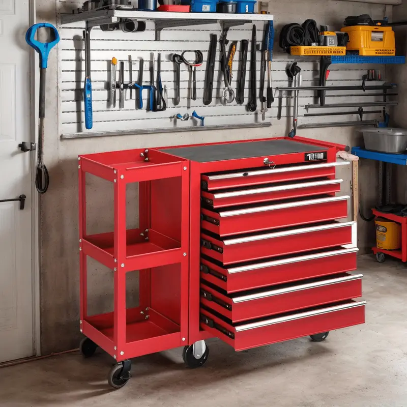 Lockable 5-Drawer Rolling Tool Chest Tool Organizer Box w/ Wheels for Warehouse Lockable 5-Drawer Rolling Tool Chest Tool Organizer Box w/ Wheels for Warehouse