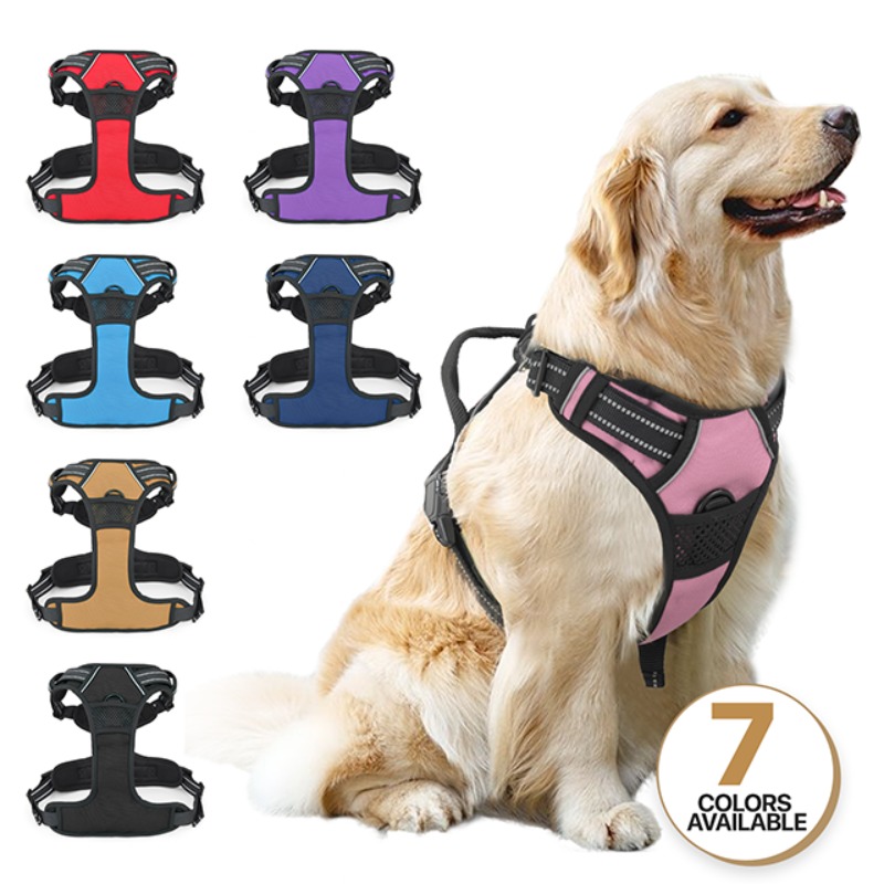 reflective dog harness vest harness handle - Size : XL - Items : Red Product Image