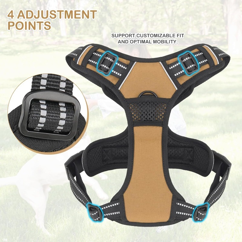 reflective dog harness vest harness handle - Size : XL - Items : Red reflective dog harness vest harness handle - Size : XL - Items : Red