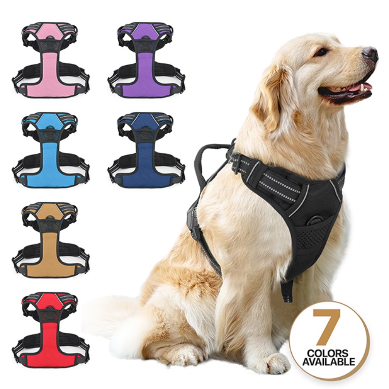 reflective dog harness vest harness handle - Size : XL - Items : Red Product Image