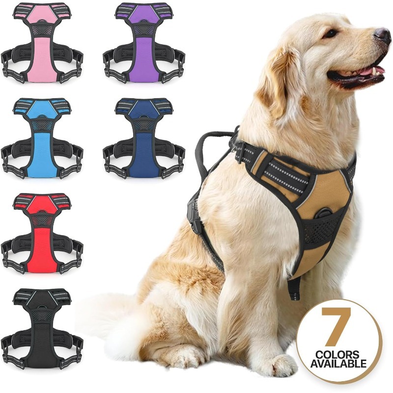 reflective dog harness vest harness handle - Size : XL - Items : Red reflective dog harness vest harness handle - Size : XL - Items : Red