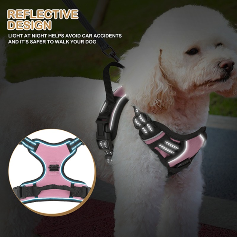 reflective dog harness vest harness handle - Size : XL - Items : Red Product Image