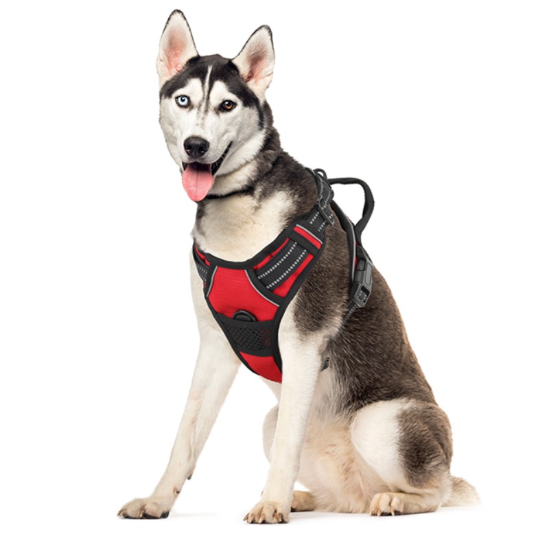 reflective dog harness vest harness handle - Size : XL - Items : Red Product Image