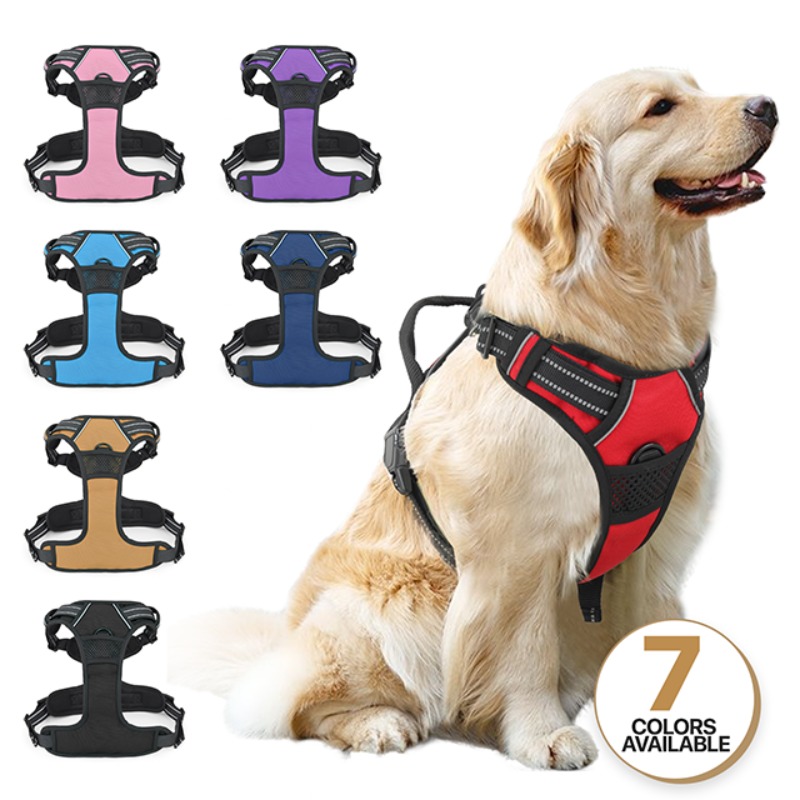 reflective dog harness vest harness handle - Size : XL - Items : Red Product Image