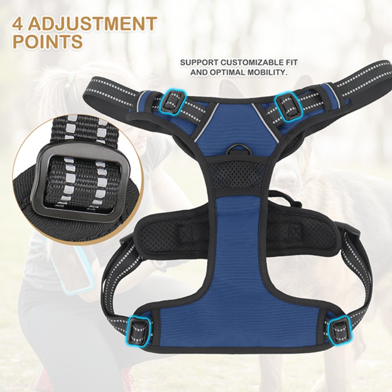 reflective dog harness vest harness handle - Size : XL - Items : Red Product Image