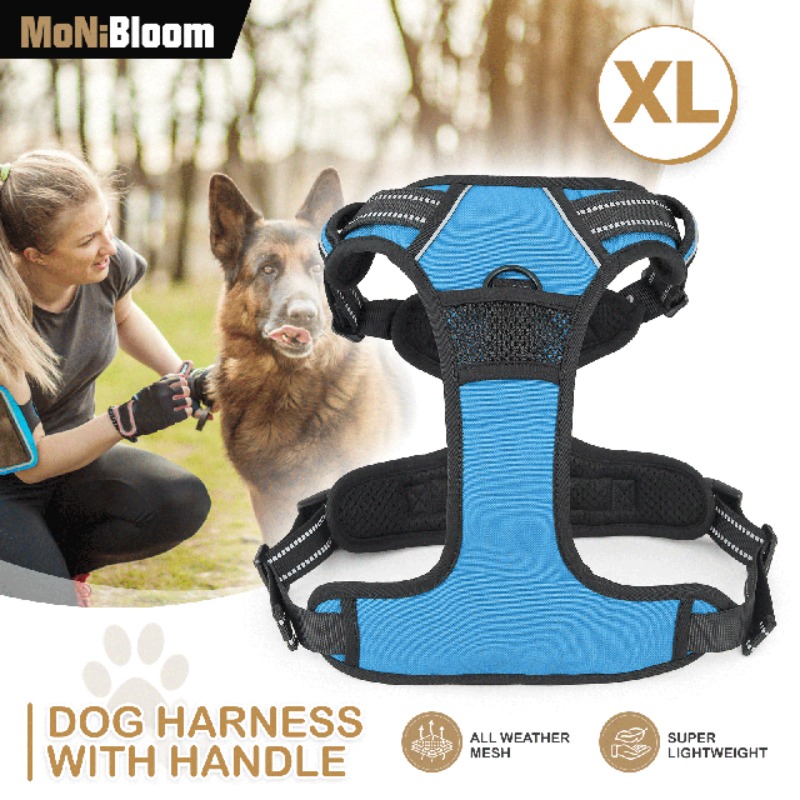 reflective dog harness vest harness handle - Size : XL - Items : Red Product Image