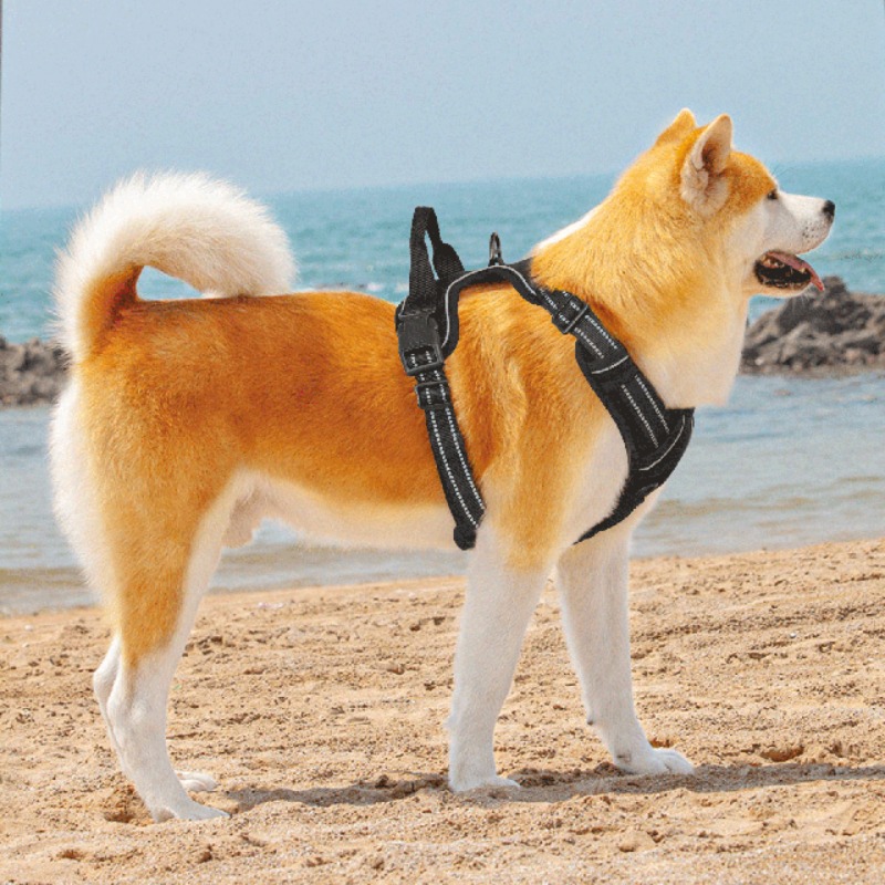 reflective dog harness vest harness handle - Size : XL - Items : Red Product Image