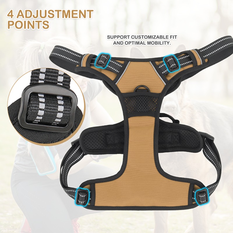 reflective dog harness vest harness handle - Size : XL - Items : Red Product Image