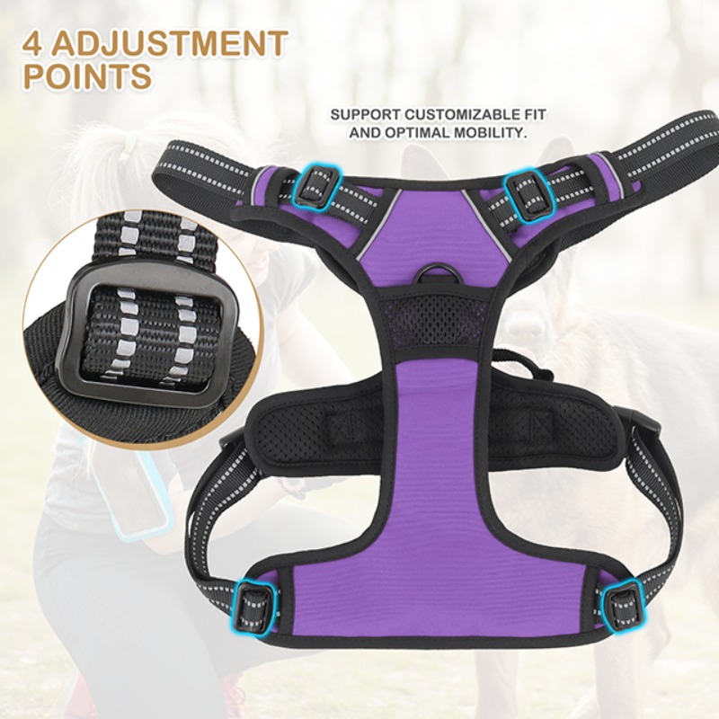 reflective dog harness vest harness handle - Size : XL - Items : Red Product Image