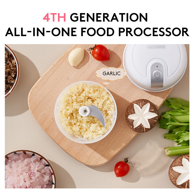 electric mini garlic chopper food processor portable cordless garlic mincer masher meat grinder with usb charging for vegetable   ginger baby   250ml white Product details 6