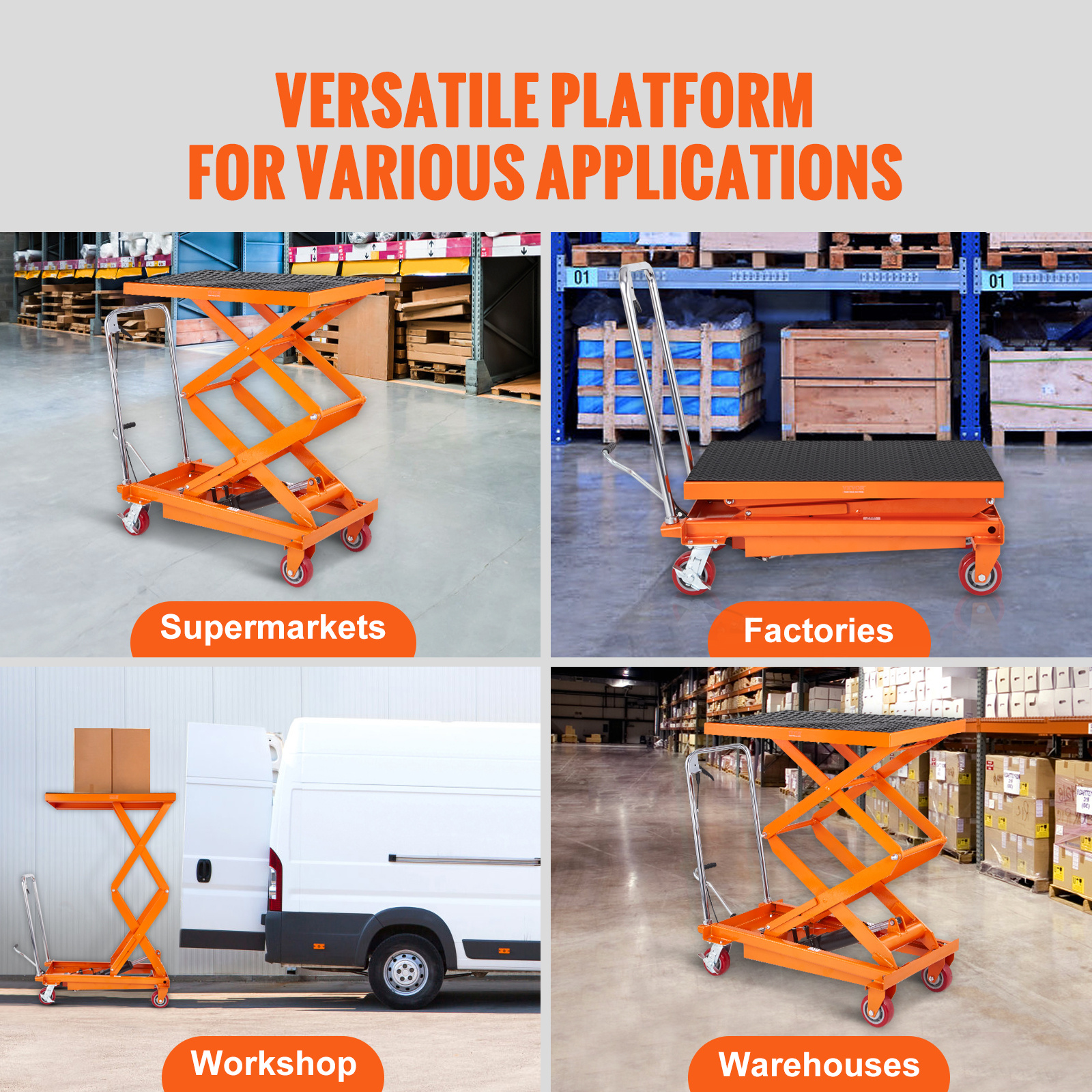 hydraulic lift table cart 770 1760lbs capacity 59 lifting height manual double scissor lift table with 4 wheels and non slip pad hydraulic scissor cart for material handling and transportation Product details 8