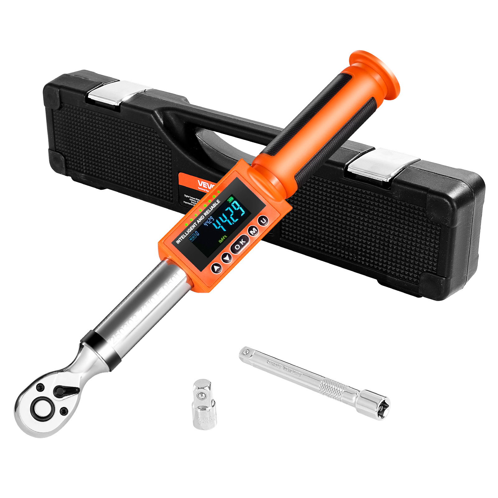 TEMU Vevor Digital Torque Wrench 3/8 Inch Drive 0-99.57 Lbf-ft / 0-135 N.-tooth Led