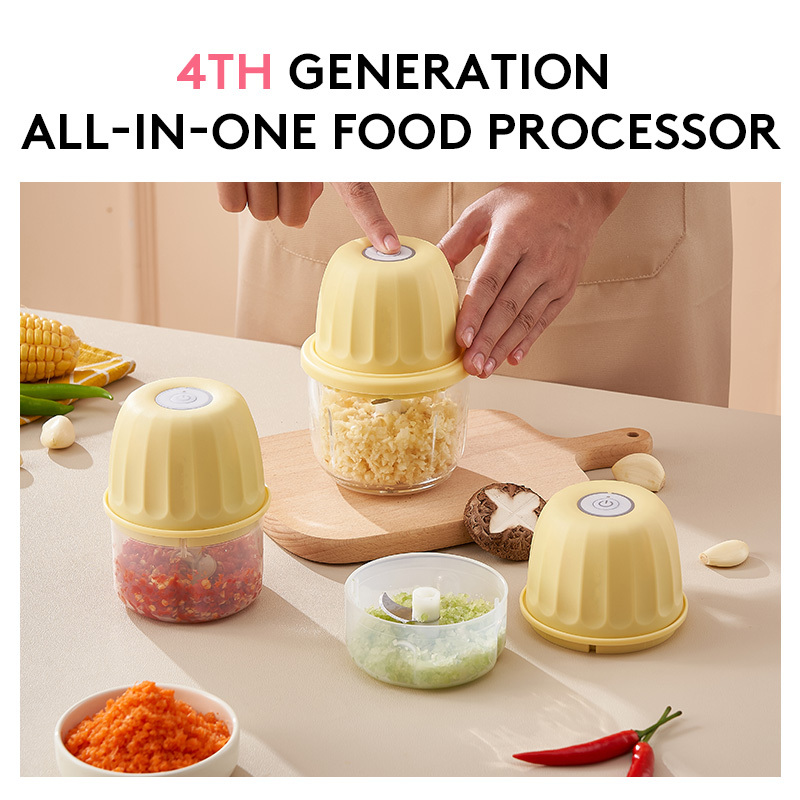 electric mini garlic chopper food processor portable cordless garlic mincer masher meat grinder with usb charging for vegetable   ginger baby   250ml white Product details 9