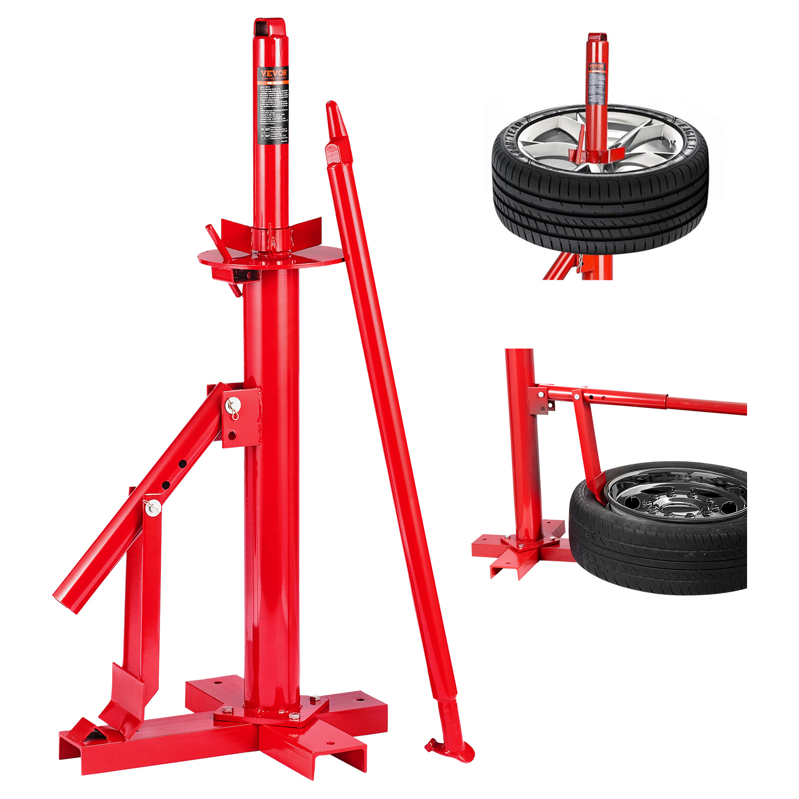 TEMU Vevor Manual Tire Changer, Portable Hand Bead Breaker Mounting Tool For 203 - 406 Mm Tires, Compatible With Car Truck Trailer, Tire Mounting
