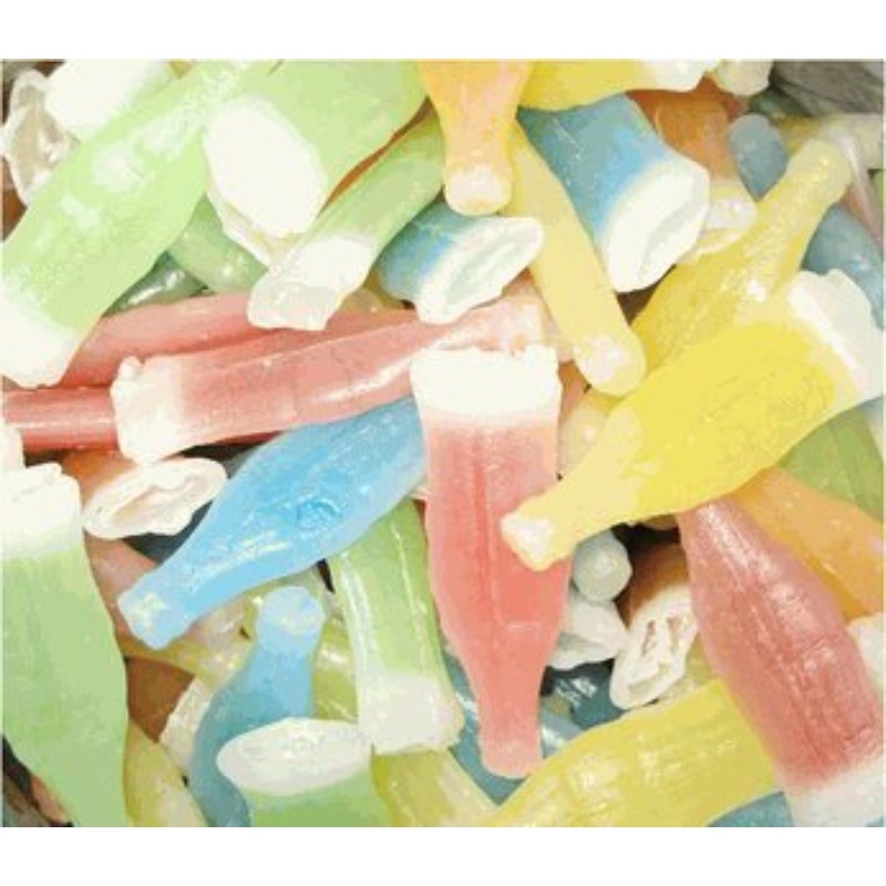SweetGourmet Assorted DrinkFilled Chew Wax Bottles Retro Candy 1 Pound
