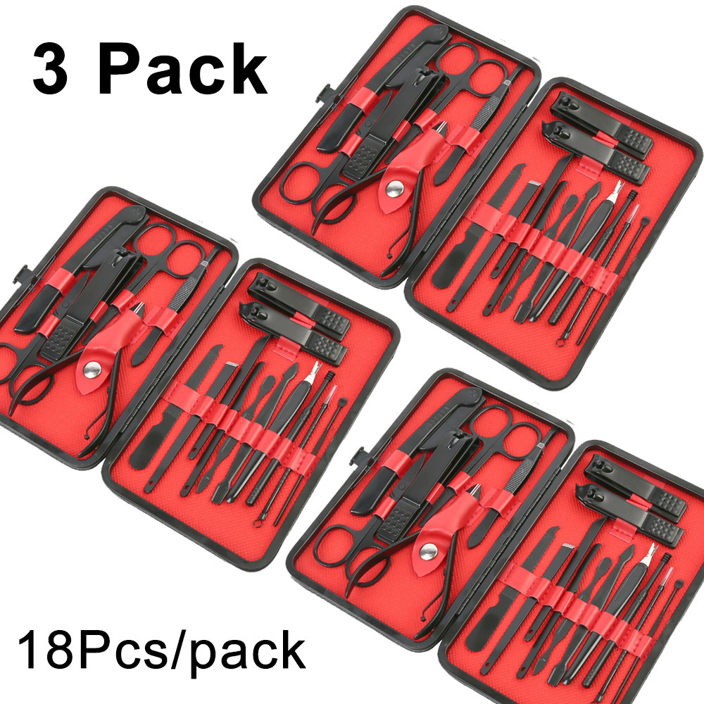 TEMU Nail Clippers Set, Pack Of 3, 18pcs Each, Pedicure Manicure Set, For Women Men, Christmas Gift