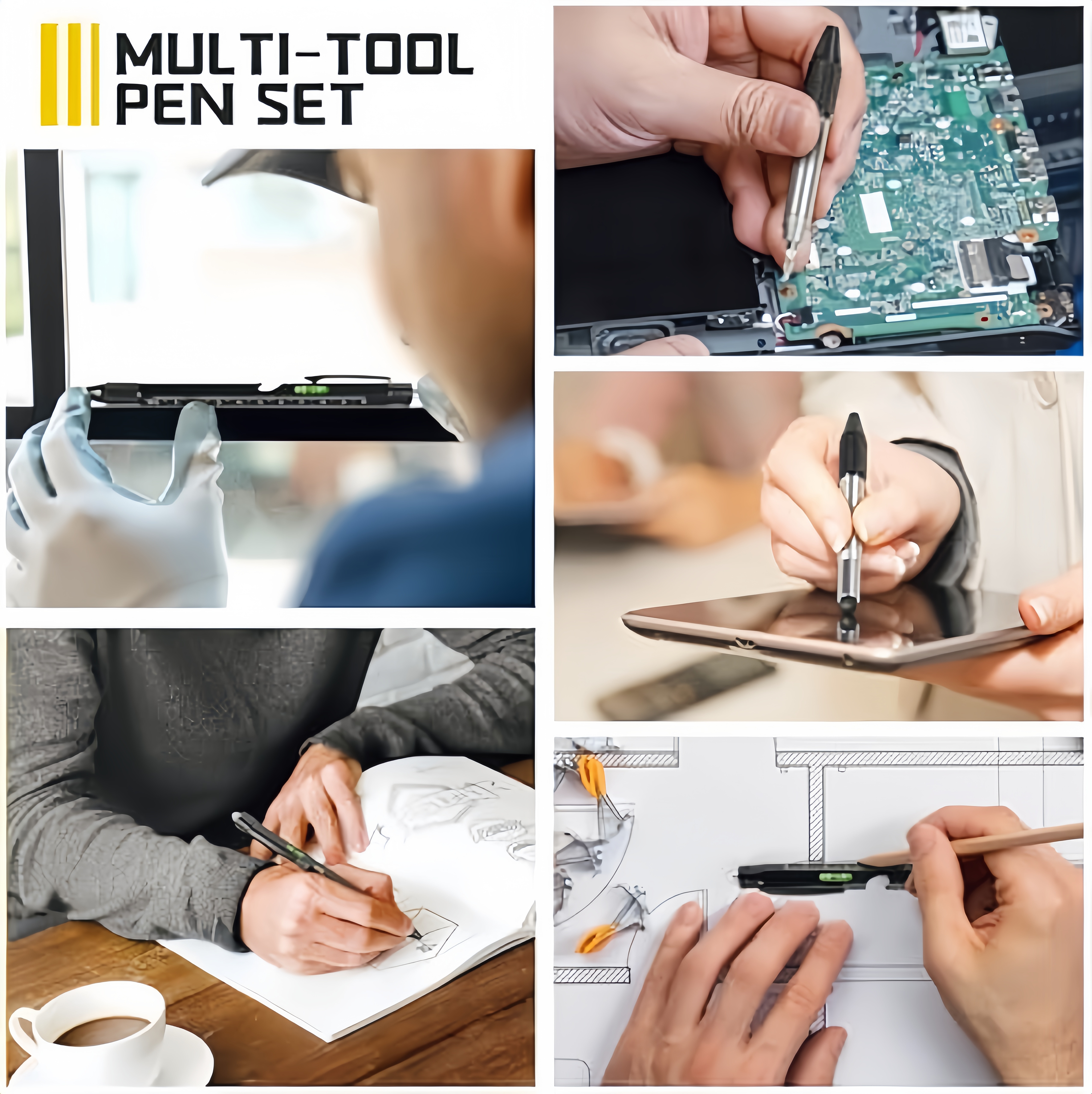 9 in 1 multitool pen engineering pen capacitive pen mobile phone bracket   pen led flashlight stylus level ruler bottle opener screwdriver unique birthday gifts for men dad husband Product details 8