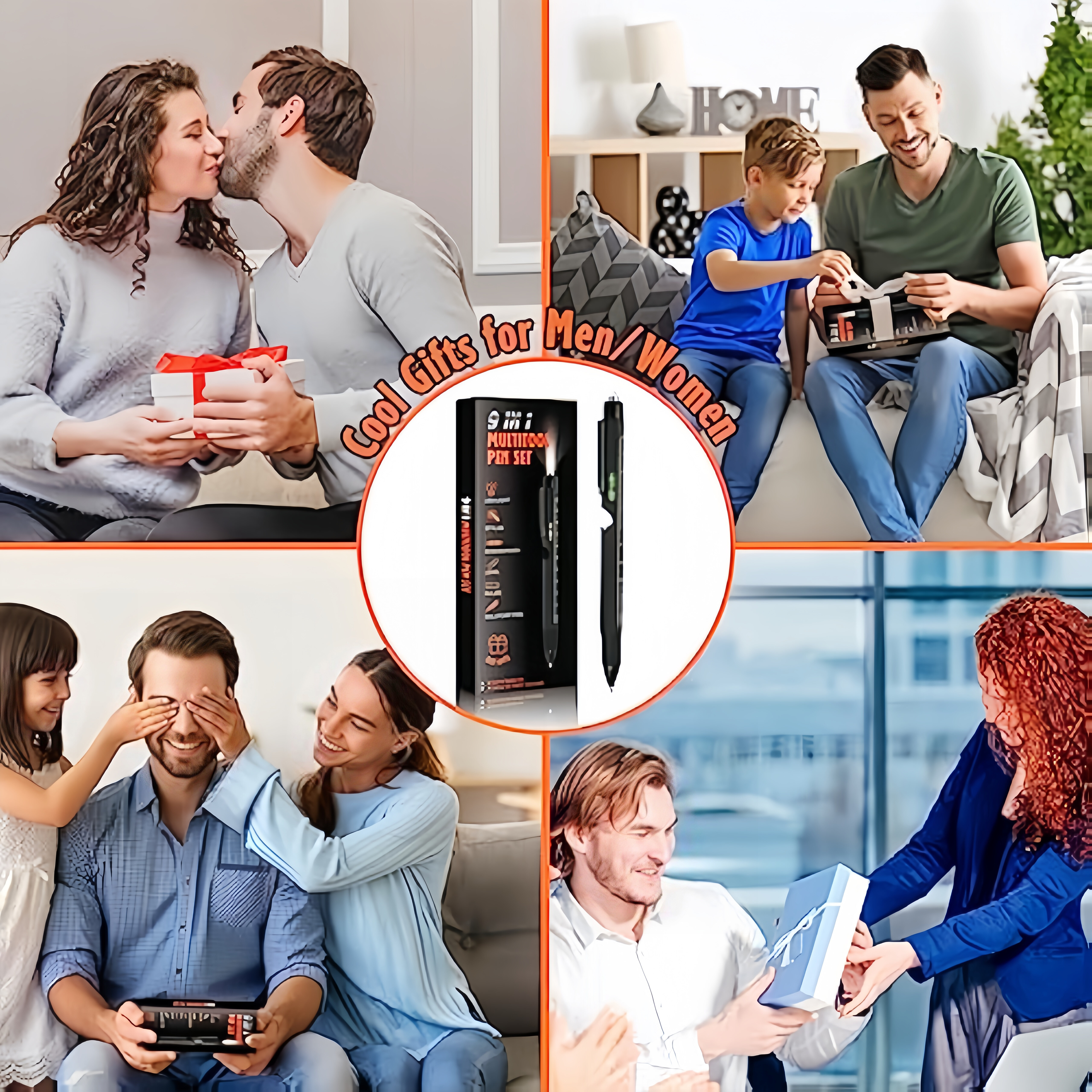 9 in 1 multitool pen engineering pen capacitive pen mobile phone bracket   pen led flashlight stylus level ruler bottle opener screwdriver unique birthday gifts for men dad husband Product details 7