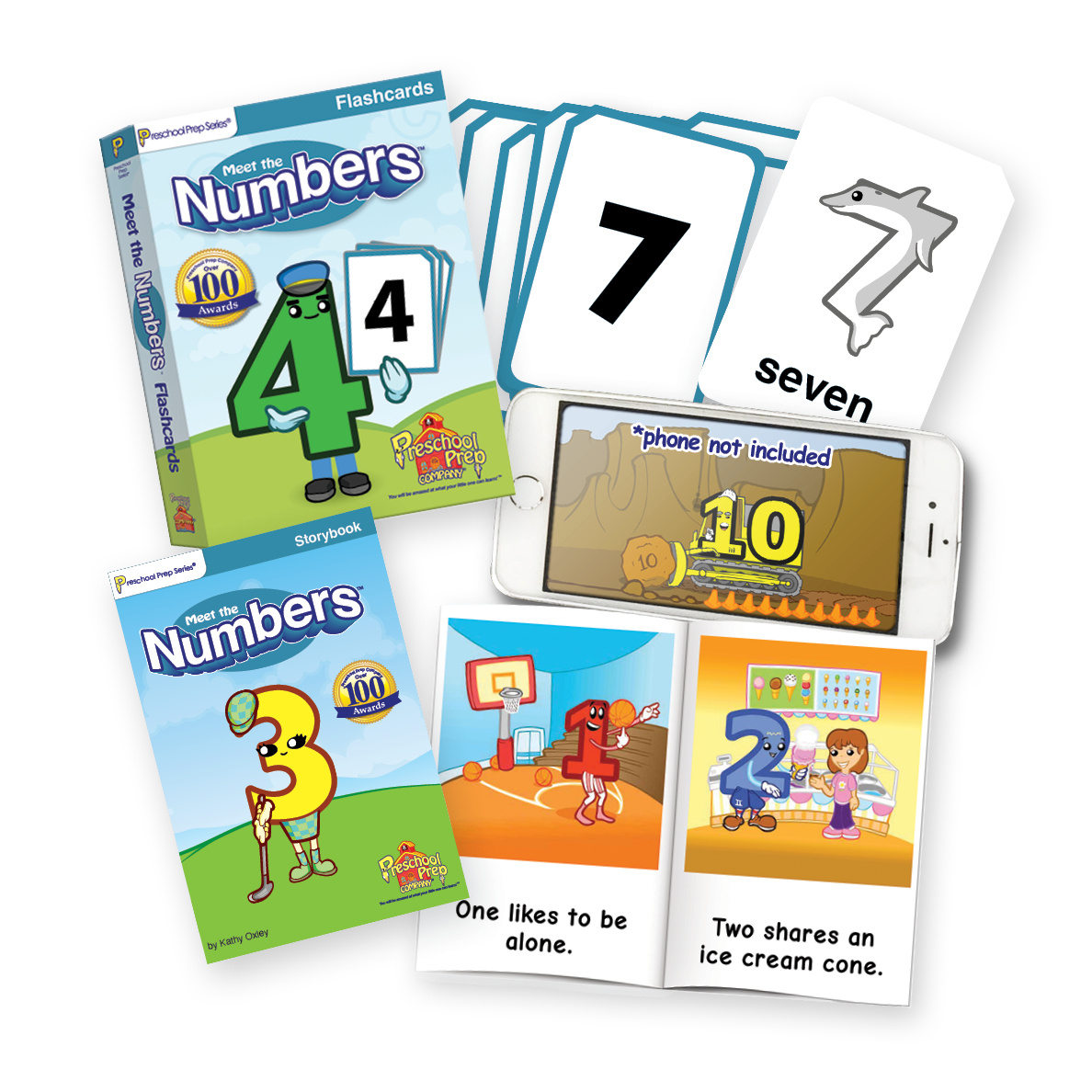 Meet the Numbers FUN PACK – Watch, Practice & Read! Bundle includes Flashcards, Movie Download, & Storybook