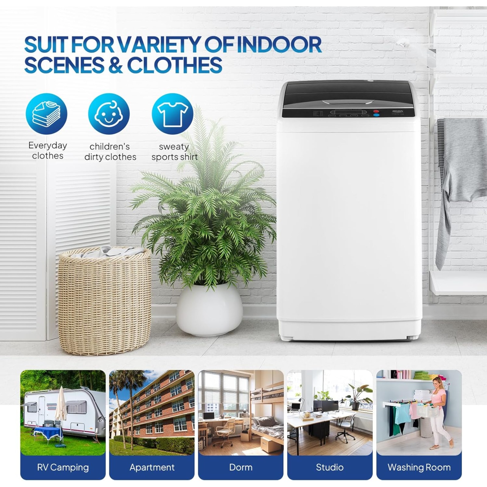 TEMU 17.8/25 (approximately 8 ) Portable Washing Machine, Fully Automatic Washing Machine, With Stainless Steel Tub And Drainage Pump - 110-volt