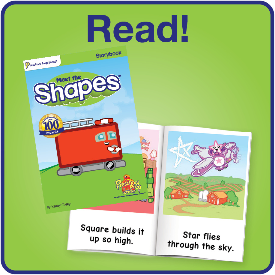 Meet the Shapes FUN PACK – Watch, Practice & Read! Bundle includes Flashcards, Movie Download, & Storybook