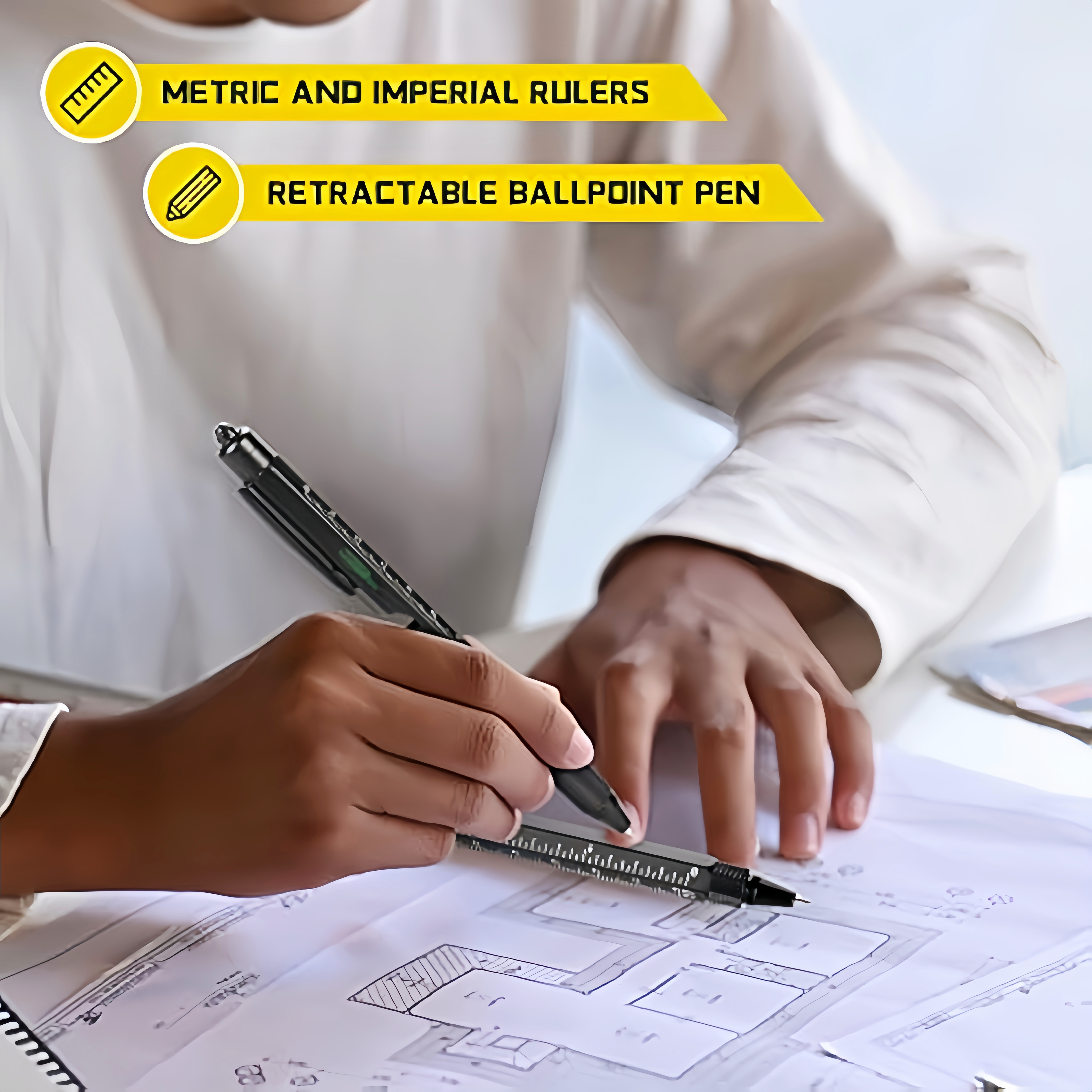 9 in 1 multitool pen engineering pen capacitive pen mobile phone bracket   pen led flashlight stylus level ruler bottle opener screwdriver unique birthday gifts for men dad husband Product details 5