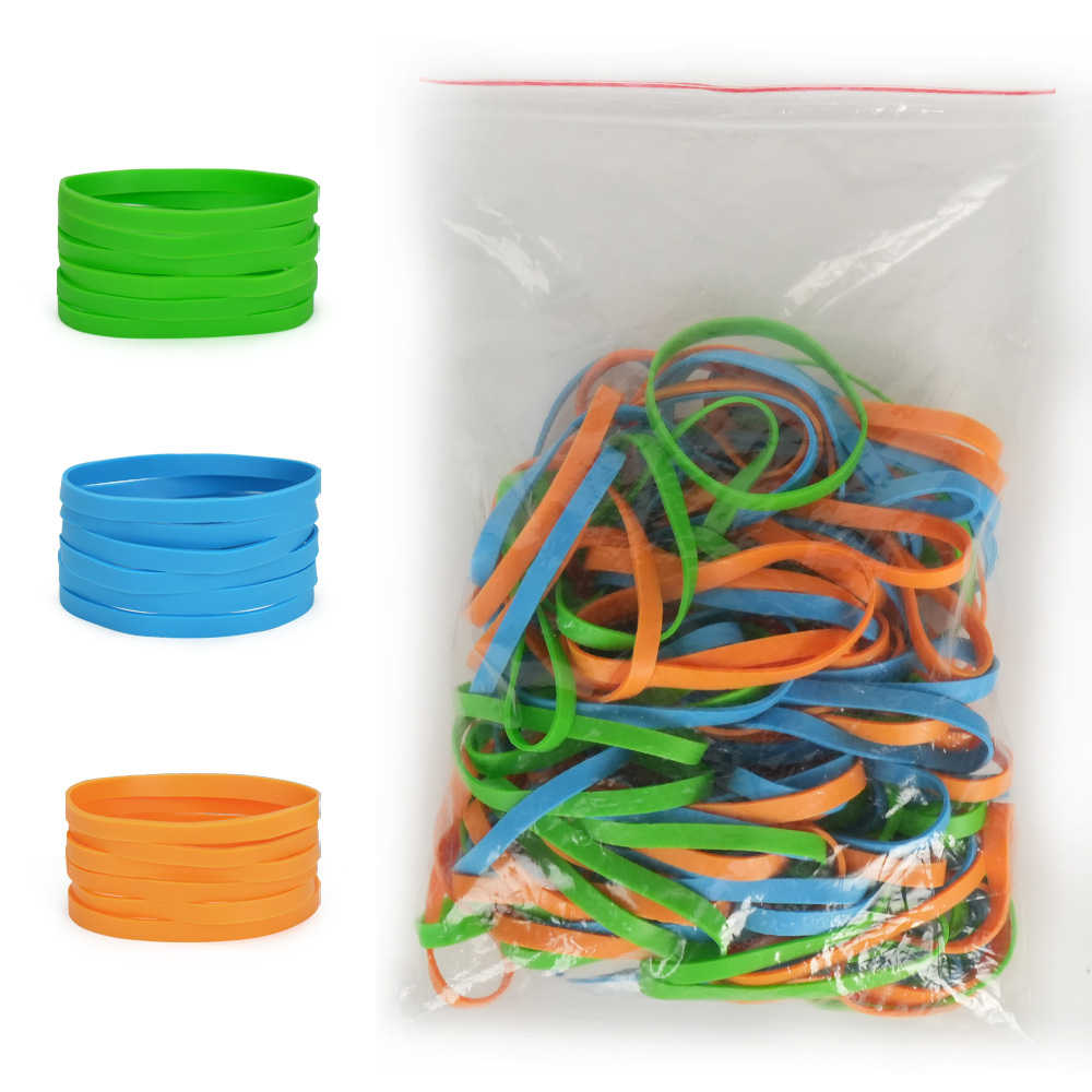 KJAHLAL Large Rubber Bands, 120 Pcs 7x1/8 Inch Assorted Colors For Office & Home