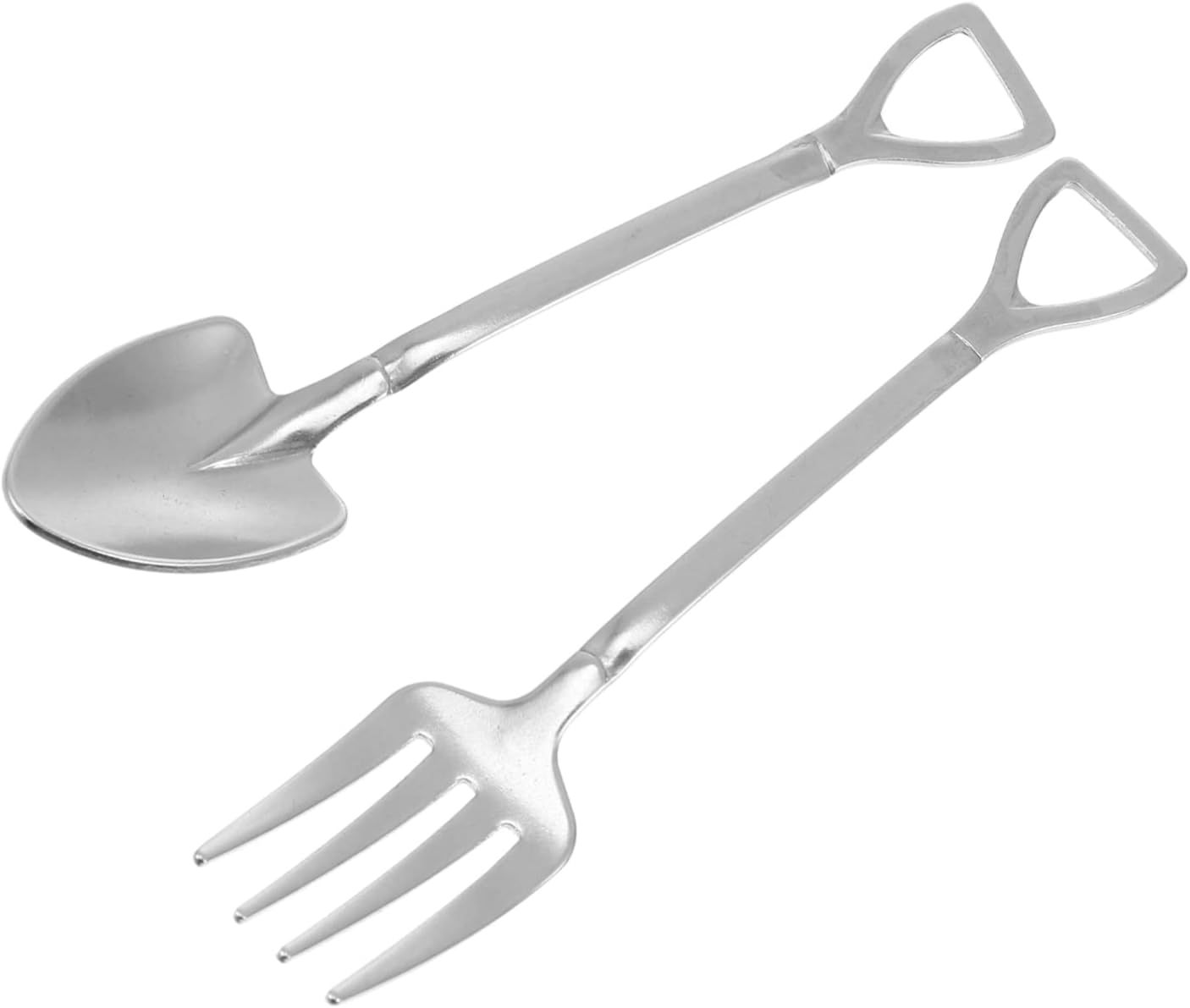 elegant 4pc stainless steel forks and spoons shovel design silverware set multipurpose cutlery home decor Product details 0