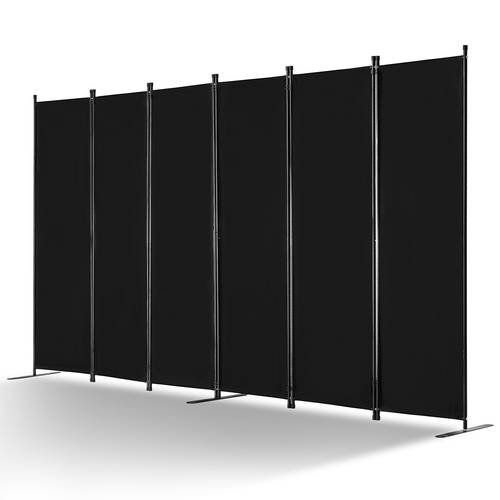 room divider 6 panels fabric room privacy screen for office bedroom black beige gray