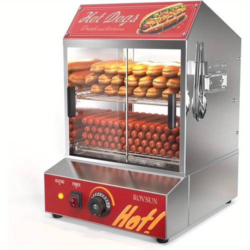 31 7qt 30l hot dog steamer hut steamer hot dog steamer with bun warmer cooker 175 40 buns capacity with removable shelves food clip for 2 tier