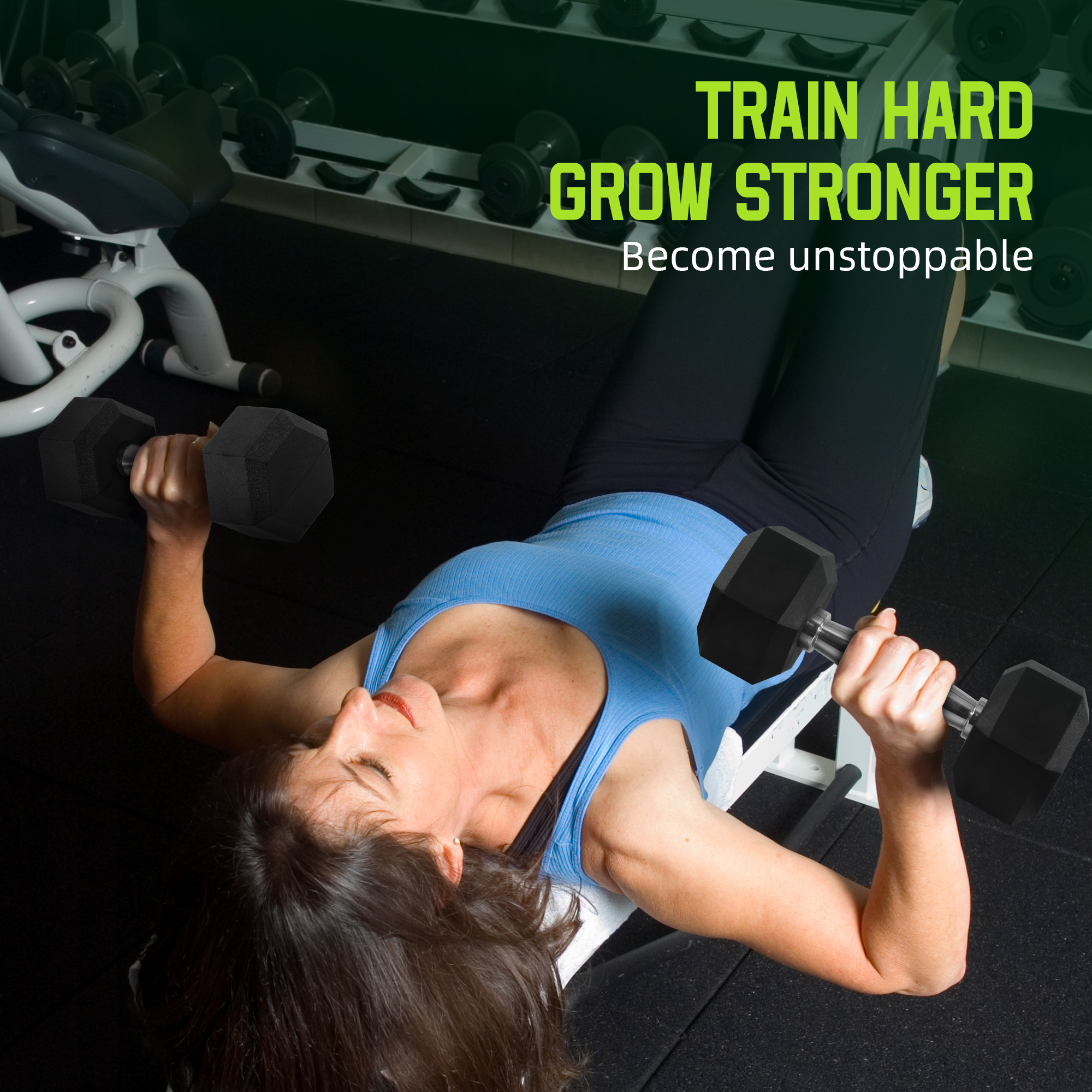 FITVIDS 25LB Pair Hexagonal Rubber Coated Dumbbell Set - Premium Fitness Weights for Home & Gym Workouts