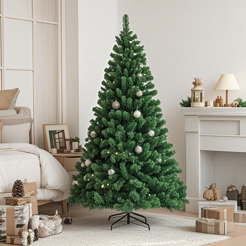 5 6 ft artificial christmas tree   tree with a base and easy to assemble suitable for decoration in yards     and at parties