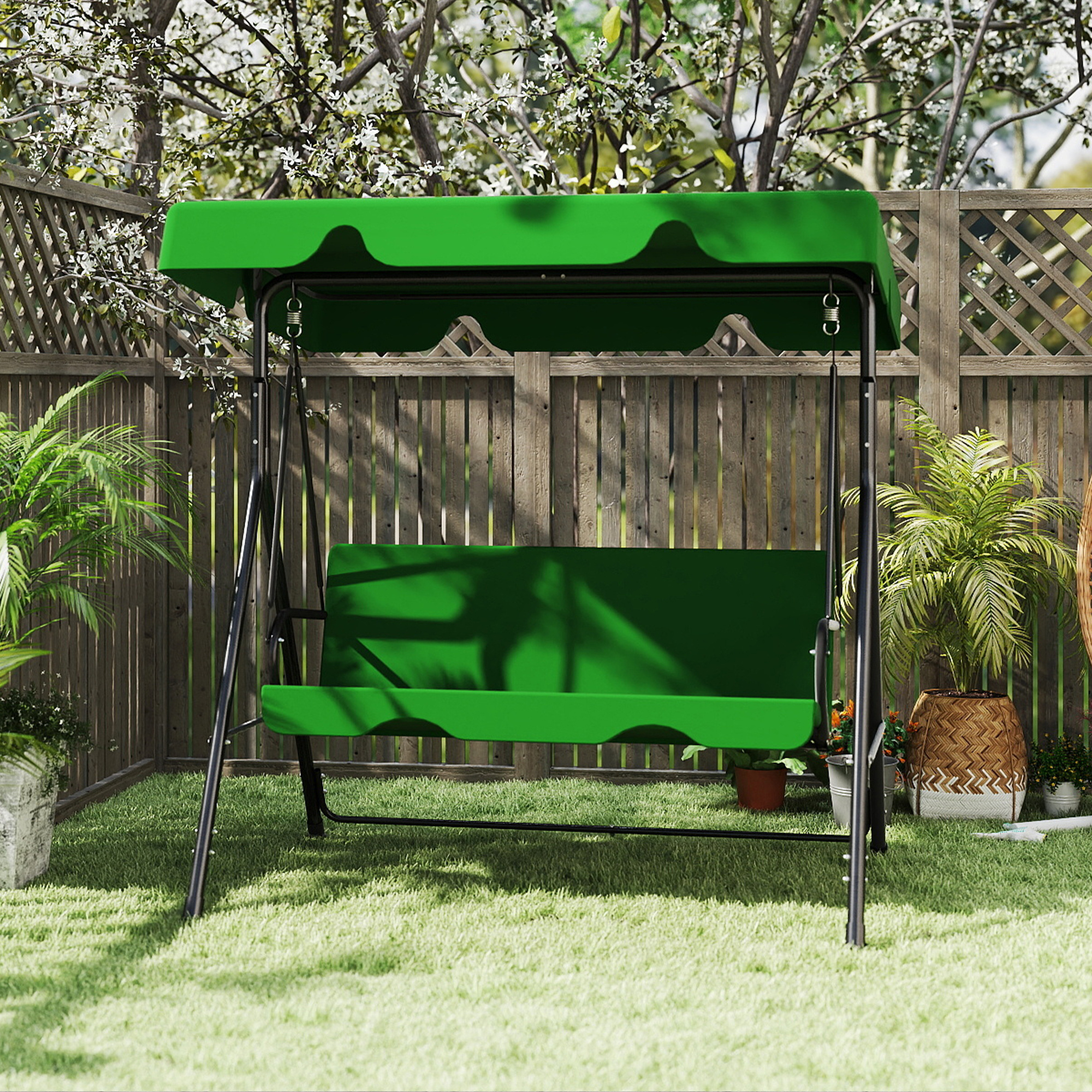 outdoor porch glider swing with all weather covered canopy rust proof heavy duty stand and adjustable bracket perfect patio   for garden lawn or backyard relaxation Product details 5