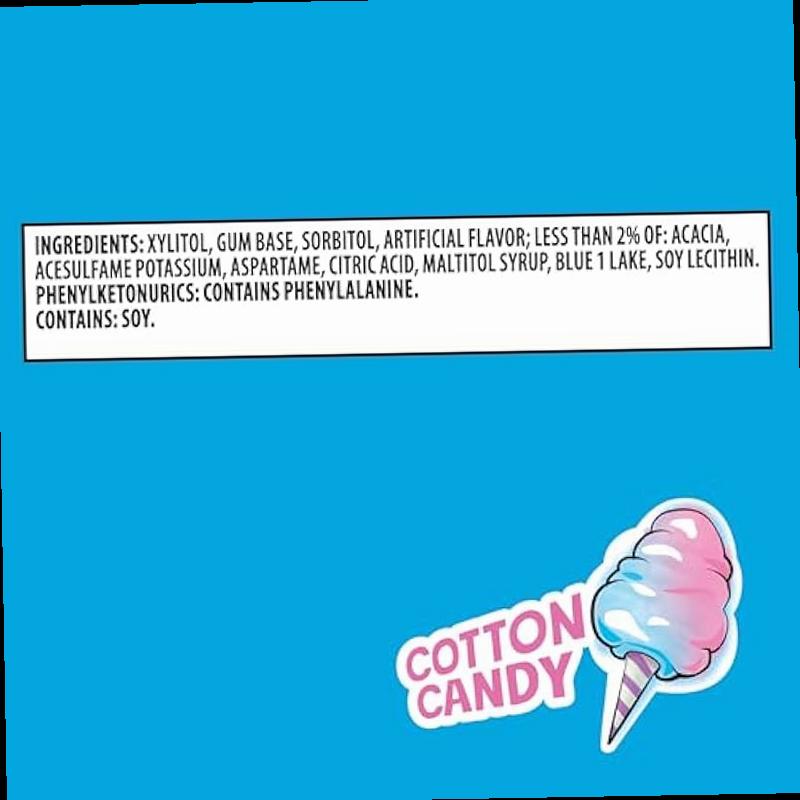 Trident Vibes Cotton Candy Sugar Free Chewing Gum 40 Piece Bottle
