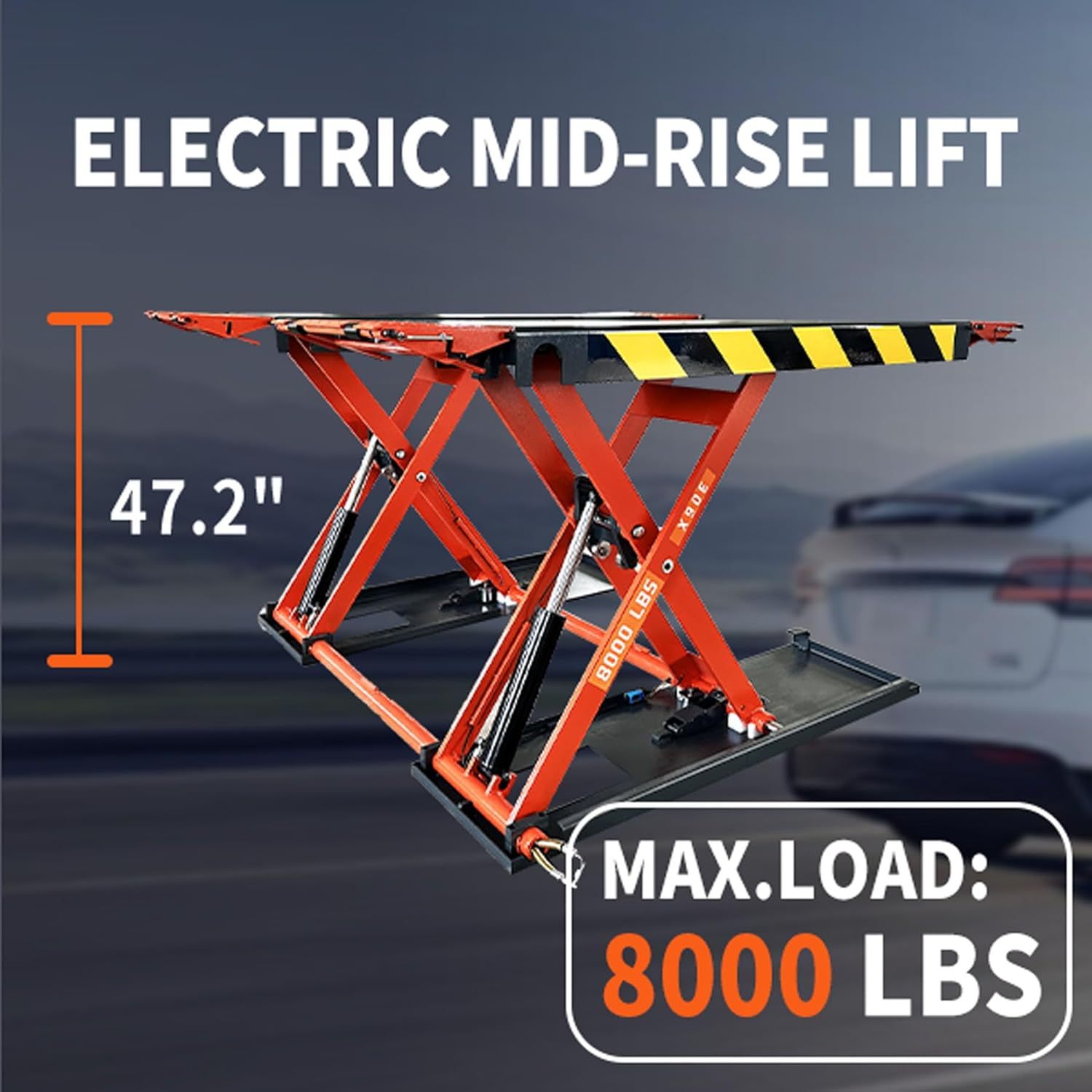 kt x90     scissor lift electric release 47 2 inch auto lift 110v 1ph with 8000lbs lifting capacity Product details 0
