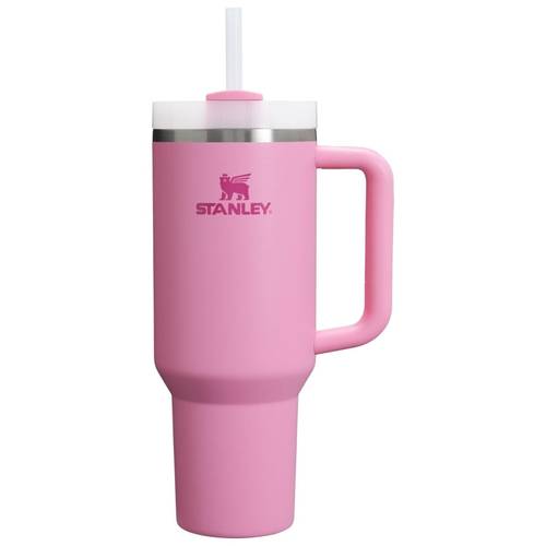 .0 Tumbler with Handle and Straw 40 oz | 3-Position Lid | Cup Holder Compatible for Travel | Insulated Stainless Steel Cup | BPA-Free | Rose Quartz 2.0