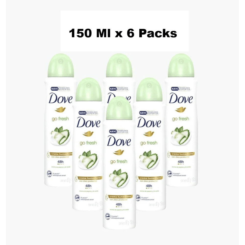 TEMU Dove Cucumber Body Spray Deodorant 150 Ml (5oz) X