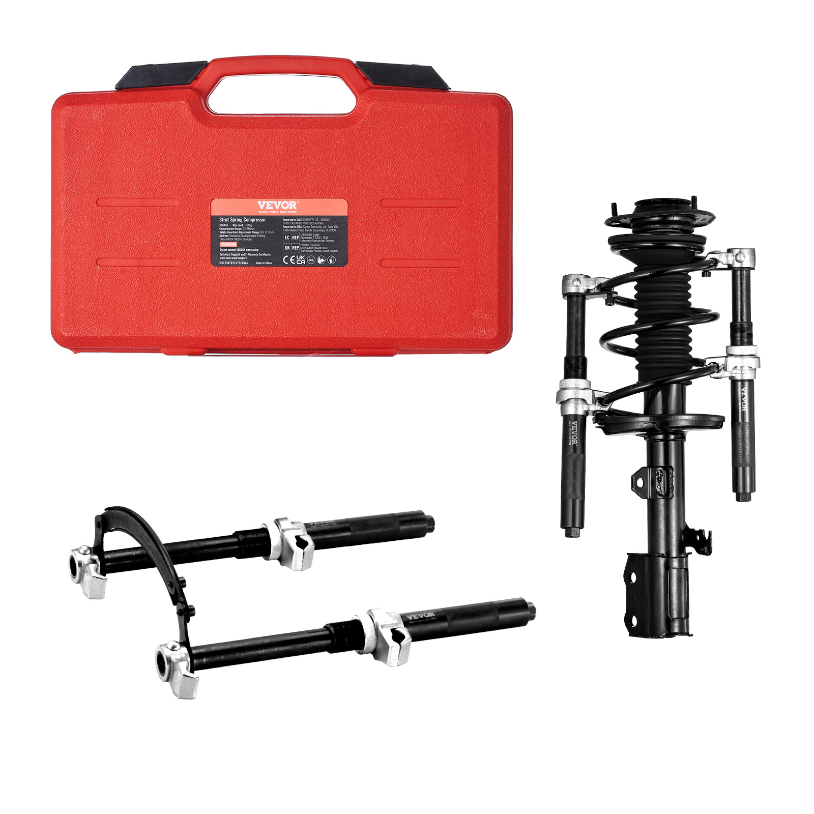 TEMU Vevor Coil Spring Compressor Tool, 2 Pcs Heavy Duty Strut Spring Compressor Set, 2646 Lbs Strut Spring Compressor With Safety Bracket And